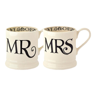 新婚礼物Emma Bridgewater黑吐司马克杯餐盘陶瓷碗釉下彩餐具送人