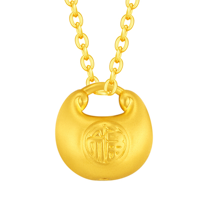 水贝黄金官方吊坠女款金坨坨礼物