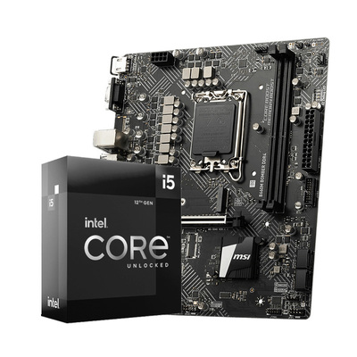 英特尔i5 12490F/225F/230F盒装板U套装搭 铭瑄B760M 微星H610M