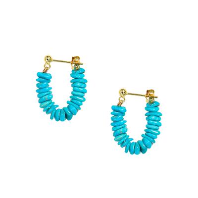 龙丰绿松轩天然绿松石S925耳环