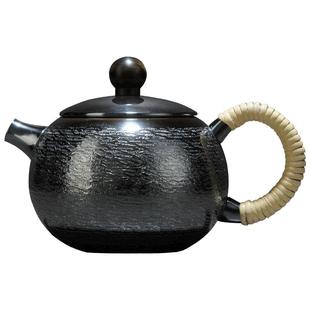 日本银器 银川堂 银本铺 熏银 刃鎚目 铜胎镀银 倒把西施壶 银壶