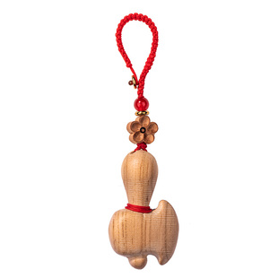 实木手工雕刻小福斧正宗老桃木钥匙扣挂件精致女包挂饰原木不上漆