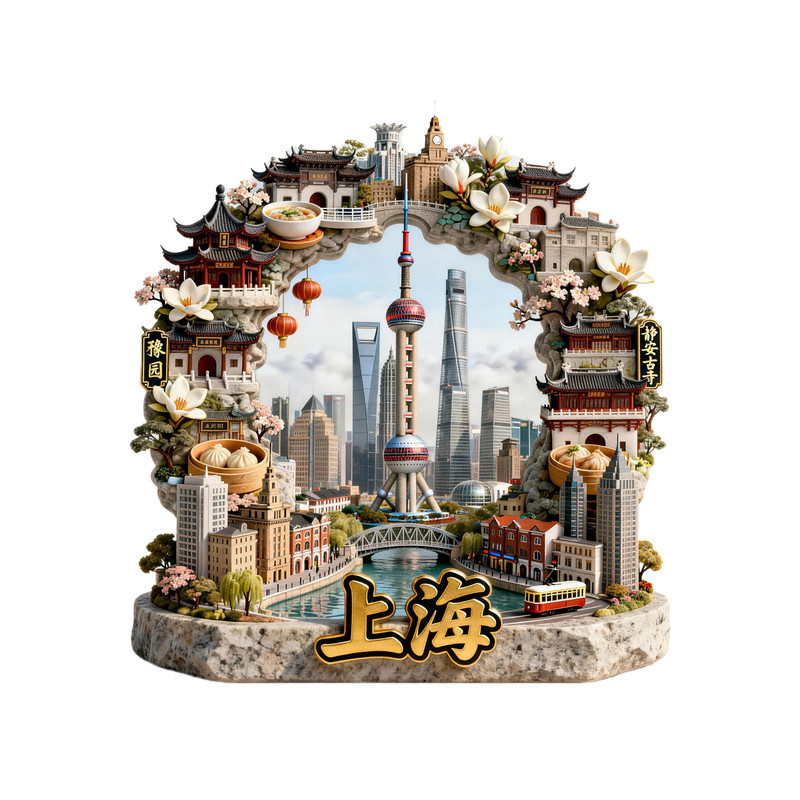 上海东方明珠磁吸冰箱贴