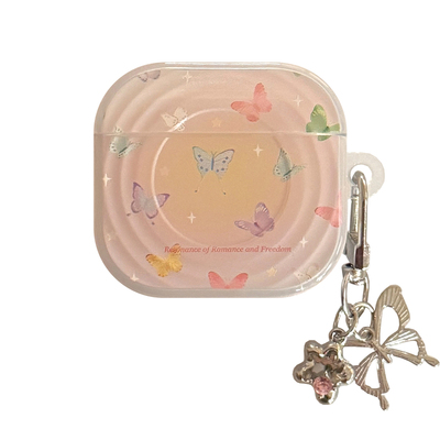 一家不会撞壳的店少女粉彩色蝴蝶耳机保护套新4代无线蓝牙耳机壳AirPodsPro2代耳机套AirPods3代pro3保护套