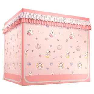 A类新款公主风印花遮光帘大空间三开门蚊帐大床卧室加密纱帐防摔