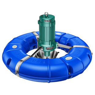 绿一养殖鱼塘增氧机泵叶轮爆气涌浪式增氧泵浮球型全铜池塘增氧