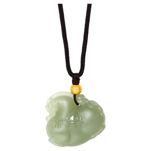 潮宏基颜如玉足金和田玉坠链黄金玉石项链套链生肖马礼纪念礼物