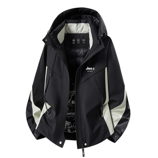 JEEP SPIRIT鹅绒冲锋羽绒服男士2025冬季新款防风外套女保暖夹克