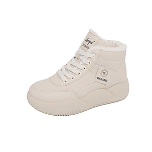 高帮女鞋冬季2026新款加绒保暖孕妇棉鞋厚底运动休闲面包板鞋34码