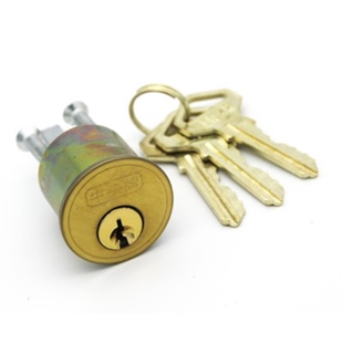 人气牛头牌二保险弹子门锁老式木锁大门司必灵锁芯铜匙钥铜芯铁芯