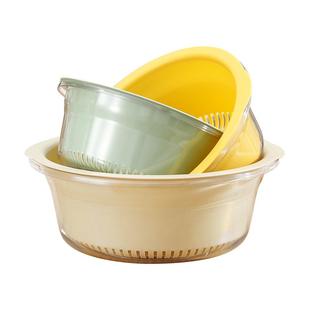 双层洗菜盆家用厨房沥水篮洗菜篮透明洗水果神器滤水水果盘滴水篮