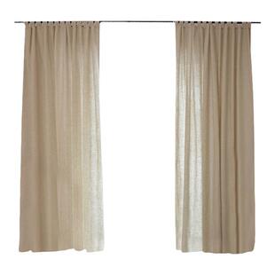 外贸成品亚麻窗帘麻布纱帘棉麻半帘纯色简约落地窗客厅书房纯色系