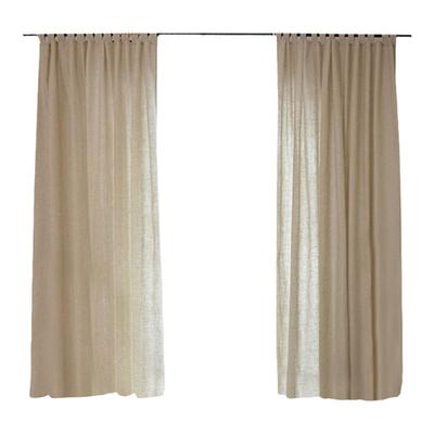 外贸成品亚麻简约风纯色系窗帘