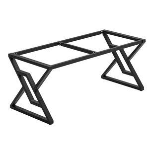 铁艺桌腿支架岩板大理石瓷砖黑色餐台底座书桌茶几金属钢桌脚定制