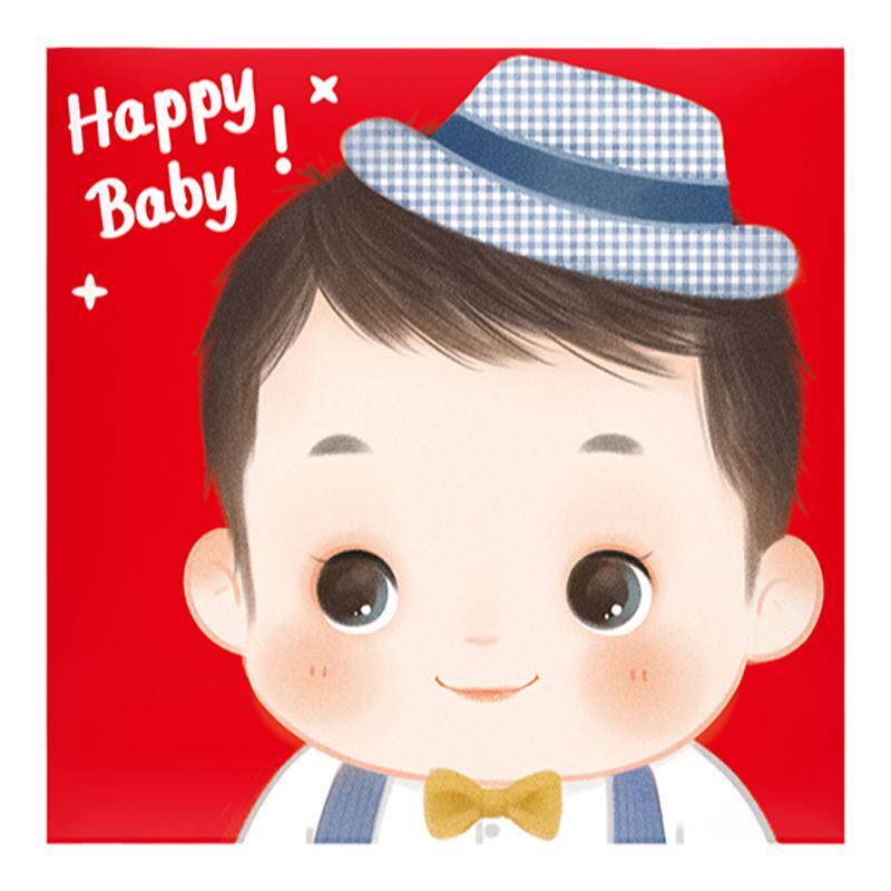 可爱卡通儿童生日周岁满月百日100天男孩女孩宝宝利是封新款硬质