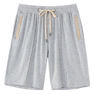 Jockey睡裤男短裤夏季莫代尔家居裤系带男士中裤五分裤可外穿裤子