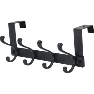 房门挂钩门后挂架门厚6cm5挂勾双层双排门上挂衣架门后挂钩加长款