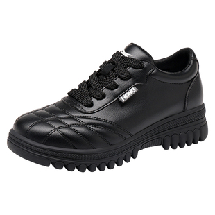 红蜻蜓女鞋冬季加绒鞋子女士休闲皮面运动鞋女皮鞋软底妈妈鞋棉鞋