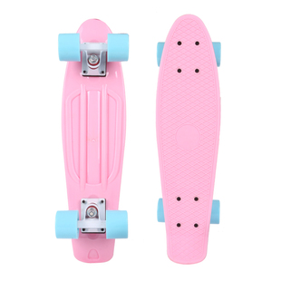 青少年小鱼板香蕉板新手代步单翘滑板儿童成人四轮滑板车冰淇淋粉