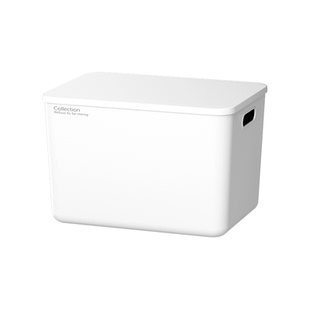 桌面收纳盒零食杂物塑料玩具家用长方形整理盒储物盒子带盖收纳筐