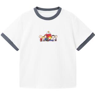 [遮热凉感]【专柜同款】MINIPEACE×史努比联名男童短袖T恤白色夏