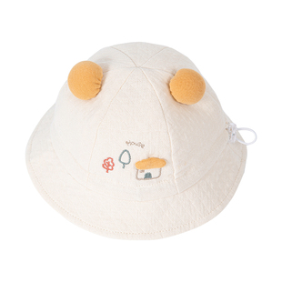 婴儿帽子秋冬新生儿男小月龄宝宝秋季6到12个月女婴幼儿渔夫帽秋3