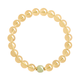 官方旗舰店天然黄水晶手串女士巴西水晶招财转运珠和田玉手链男款