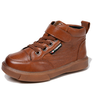 童鞋儿童马丁靴短靴2025秋冬黑色真皮软底女童棉鞋中大童男童皮靴