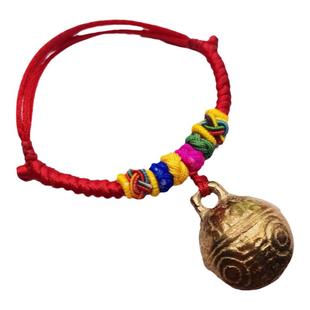 有声虎头学步铜铃铛防踢被男女宝宝婴儿童脚链端午节五彩红绳手链