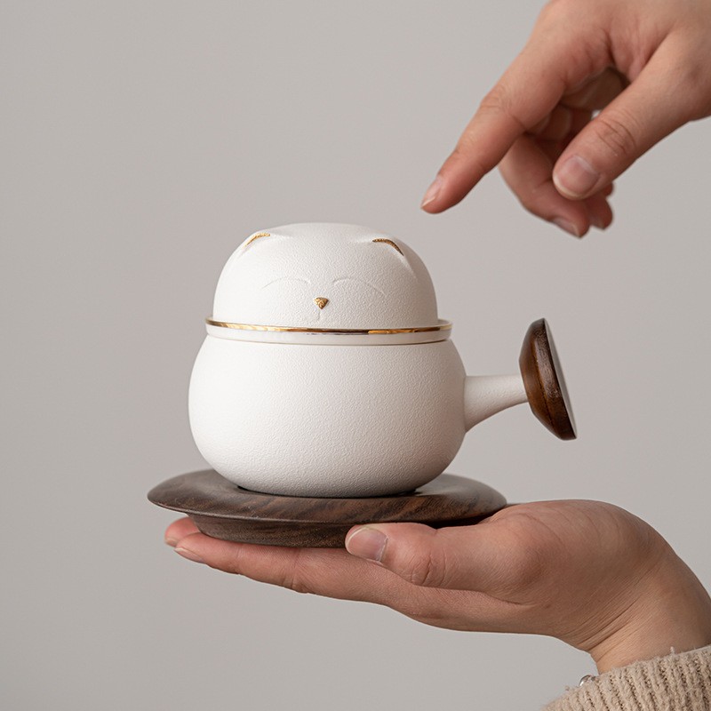 萌猫茶咖杯创意陶瓷礼物茶水趣茶杯分离马克杯女生萌杯办公泡清新