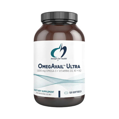 Design for health鱼油OmegAvail Ultra with Vit. D, K 120粒/瓶