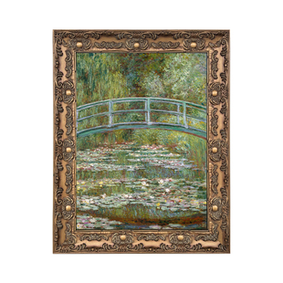 可可的画廊莫奈睡莲桥风景古典中世纪欧洲老油画风客厅玄关装饰画