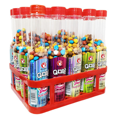 Q口脆巧克力味糖豆彩虹糖麦丽素糖脆皮糖儿童糖果童年回忆小零食