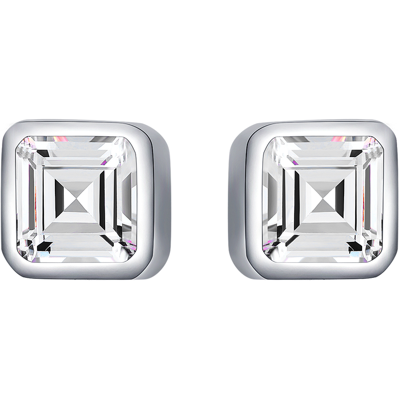 MODIAN港风轻奢满钻爱心耳钉女气质小众设计感S925通体纯银耳饰