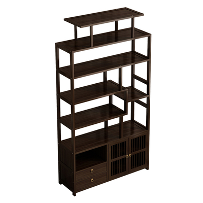 拓爵新中式博古架茶室背景柜