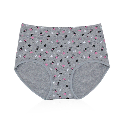 4条装 内裤女纯棉中腰印花无痕提臀女士100%全棉质面料抗菌三角裤