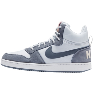 耐克板鞋女鞋COURT BOROUGH灰蓝粉小乔治城高帮休闲鞋844907-005