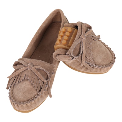 豆豆鞋平底易豪达流苏休闲磨砂皮