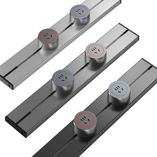 电力轨道插座可移动滑轨明装导轨厨房餐边柜插排磁吸滑道家用排插