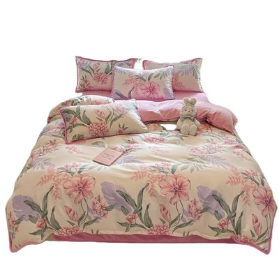 ab面一面绒一面棉四件套棉加绒