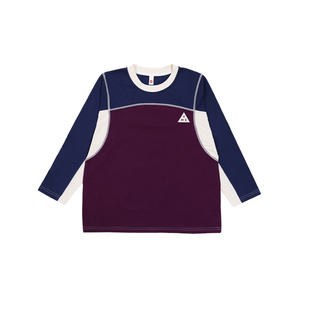 山系户外儿童速干长袖T恤2026春季男童女童拼接插肩袖上衣打底衫