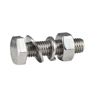 英美制304不锈钢外六角四组合螺丝螺母套装螺栓1/4 5/16 3/8 细牙