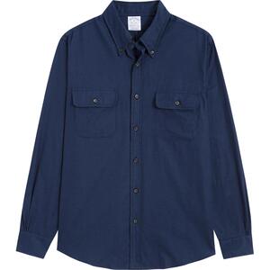 Brooks Brothers/布克兄弟男士山羊绒双口袋扣结领长袖休闲衬衫