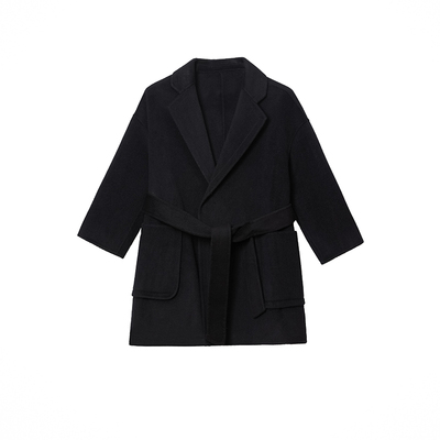 黑色双面羊绒大衣韩版呢子