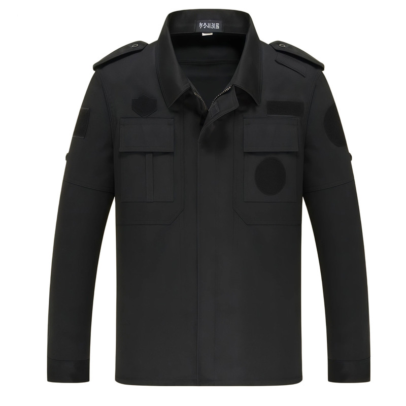 保安工作服套装男春秋冬季保安制服加厚长袖特训服黑色冬装保安服
