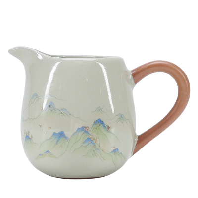 米黄汝窑陶瓷公道杯家用匀茶