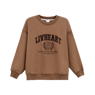 livheartkids女童圆领加绒卫衣