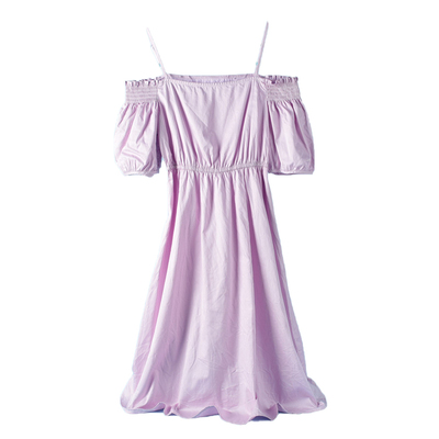 夏季温柔风一字肩收腰修身连衣裙