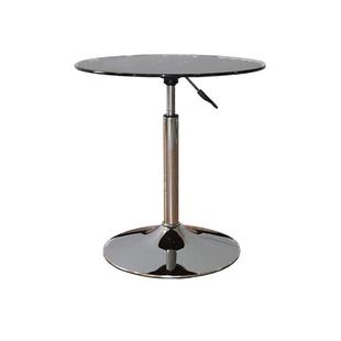 圆形升降洽谈桌钢化玻璃小圆桌阳台休闲圆茶几酒吧圆桌展会圆桌子