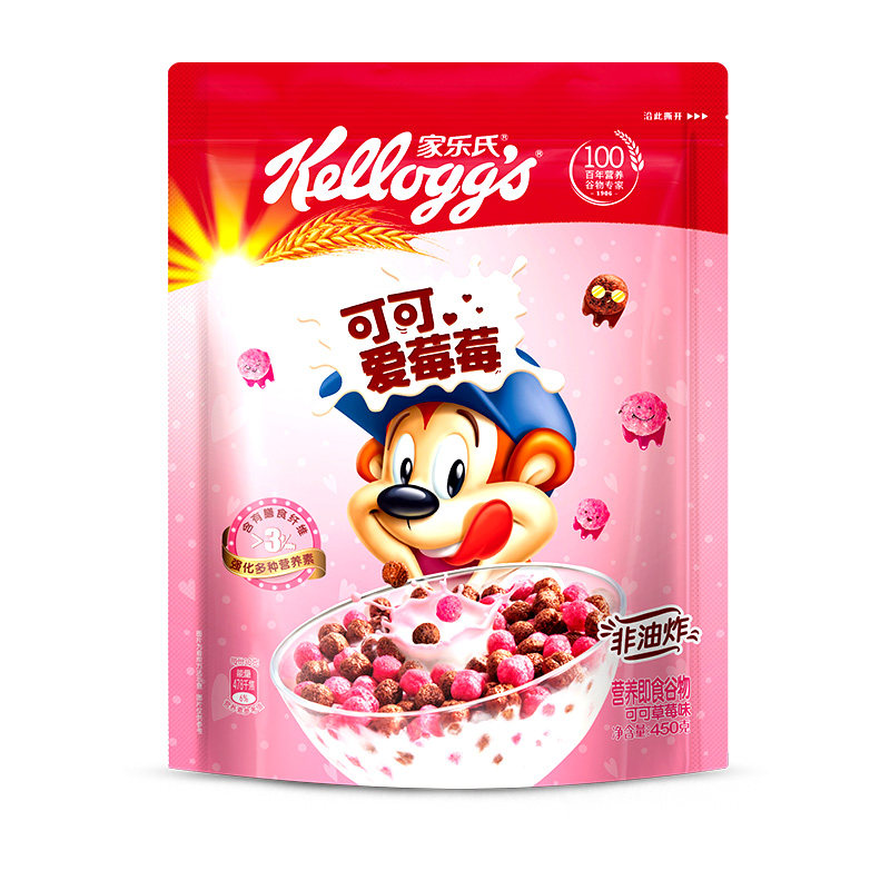 家乐氏谷物脆麦片可可爱莓莓可可多谷物麦片